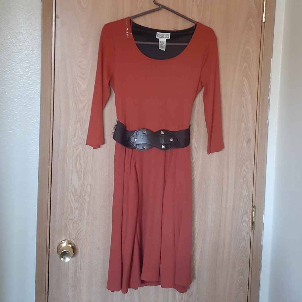 Orange Belted Dress